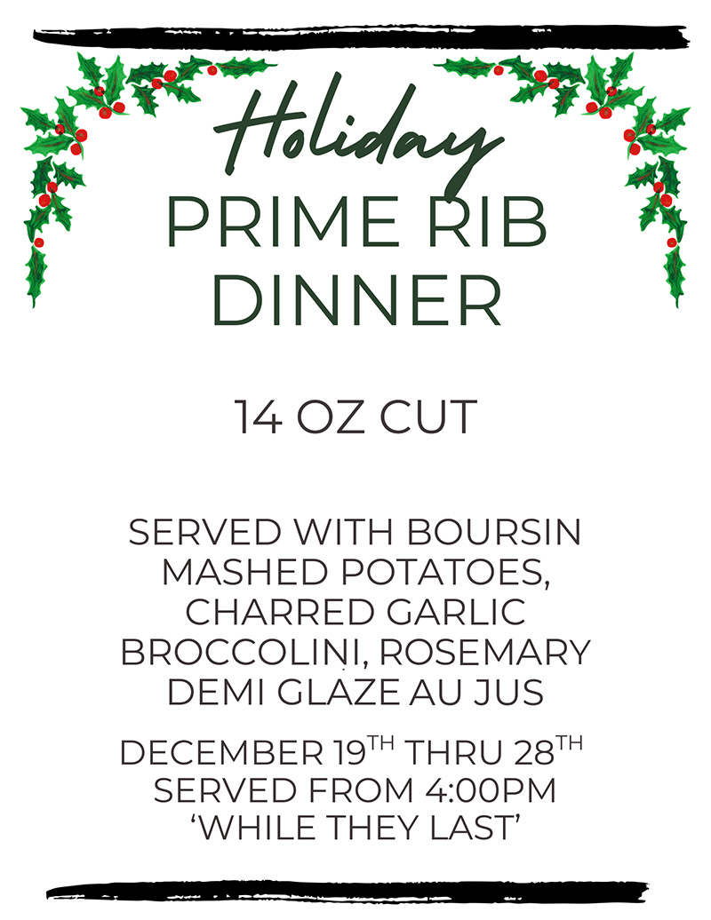 Block Bottle Christmas Prime Rib Special 2025 Block Bottle Christmas Prime Rib Special 2025
